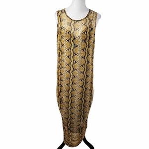 Persaya Forever 21 Plus 3X Snake Print Sheer Overlay Dress